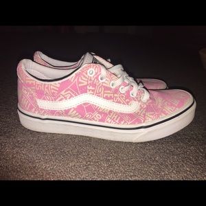 White & Pink Vans